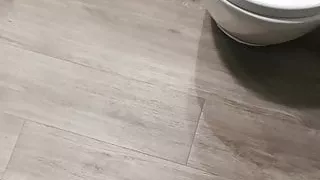 Huge cumshot across the hotel bathroom