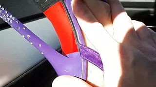 Caressing rough feet in heels