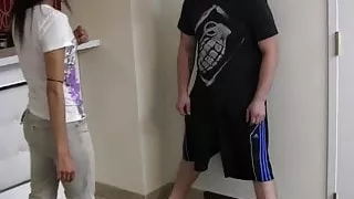 I will teach you a lesson with a hard ballbusting