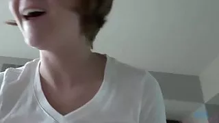 Lucy Valentine rides your cock in bed (POV Style)