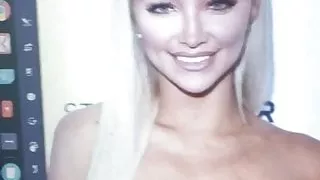Cum tribute to Lindsey Pelas in black dress