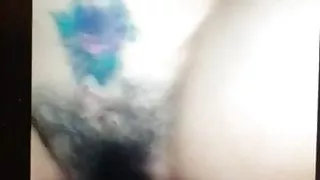 Hairy Wendy fucked on her back