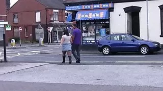 Black dude picks up busty plumper