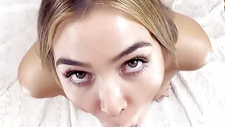 Big tits blonde Blair Williams deepthroat and swallow