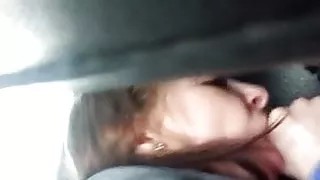 sloppy girlfriend  sucks in car