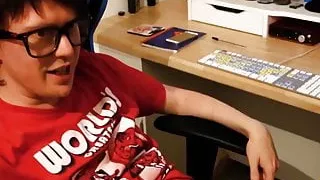 Attractive young woman gives head to a fake porn producer