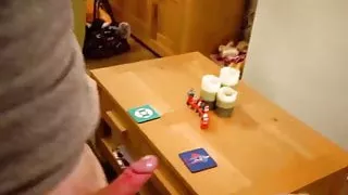 Buxom lady tricked into sucking dick by a nerdy producer