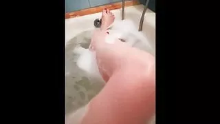 Horny girl in bath