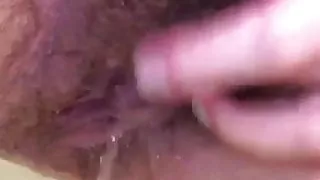 my hairy wife cums in the bath