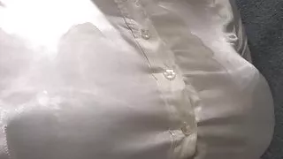 satin blouse of hofredo is stained with cum