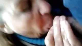 Old step mom and stranger! Amateur in outdoor