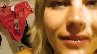 Horny Milf gets Facialized in Public Changing Room