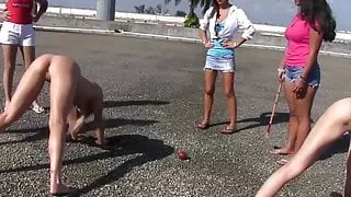 Lascivious college slut slobbers snatch after cricket