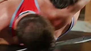 Gay Wrestler Riding Raw