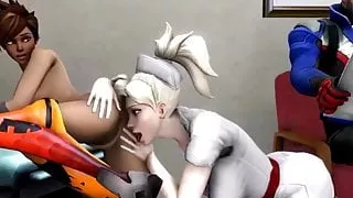 3D babes deepthroating big dicks compilation