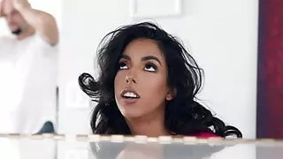 Gorgeous teen bouncing on big dick and making it cum