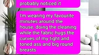 Sexy MILF and step son fuck on their sofa sexting roleplay