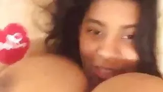 Horny girl showing big boobs