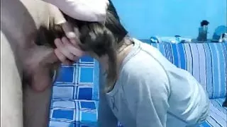 Cute Russian Hairjob with Ponytail