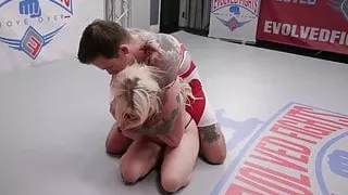 Petite Nikki Delano challenges Will Hvoc in wrestling