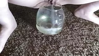 PAWG BBW Lexi Pissing Hard with Sexy Shaved Big Pussy Lips