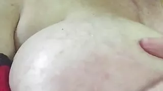 Skank makes preparations for tit fuck