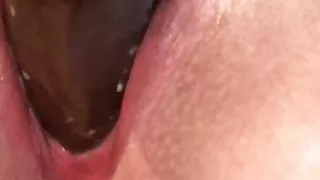 Wife masturbating with her new black toy