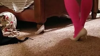 bbw in ripped pink hose 2