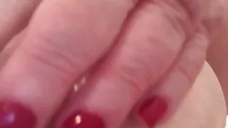 Fat Granny Spits On  Her Big Tits And Massages