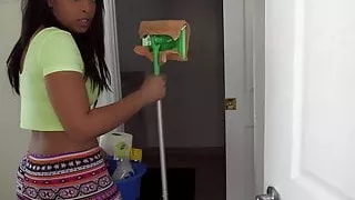 Pretty latina maid fucked doggystyle for sweet moolah