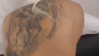 Santas little helper blows and rides rock solid dick in POV