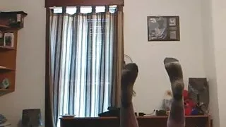 Brunette legs up masturbate