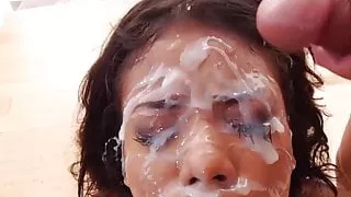 Ebony Babe Cum Bukkaked