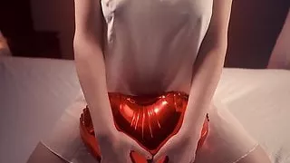 Balloon Humping and Riding, Happy Valentine's! Heart-shaped