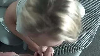 Sexy Blonde perfectly sucks cock and gets dick in tight puss