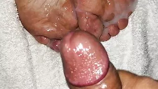 My wife anal sex and cum on feet