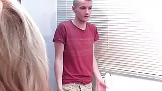 Mother blows and fucks teen step son like a pro