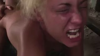 Desperate girl strongly tormented and humiliated.BDSM bondag