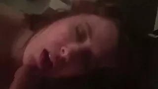 Chubby wife sucks a new sex partner