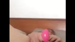 She likes the pink thing!