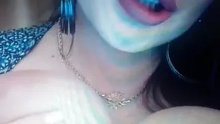 beautiful black girl with blue eyes lick tits