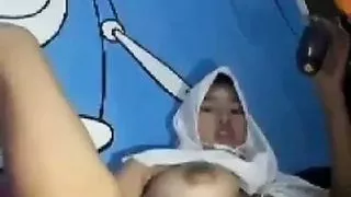 Hijab Indonesian Girl Play With Eggplant 2