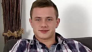 Young jock Billy Rubens interview and masturbation cumshot