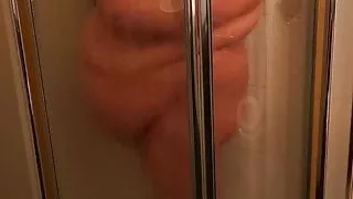 My sexy big belly bbw in the shower
