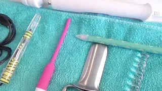 Endoscope Camera into Peehole, Woman Pee Hole Playing