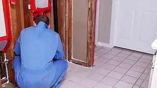 Sexy Milf Sarah pays her plumber with her tight pussy