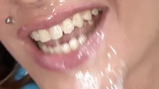 Busty pornstar Carrie Ann Dickett gets a facial and a