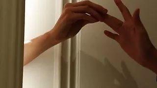 An interracial lesbian threeway in the bathtub