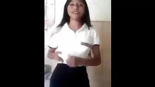 Latin schoolgirl striptease
