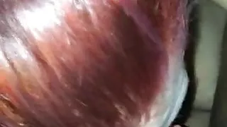 Sexy redhead gives blowjob to BBC